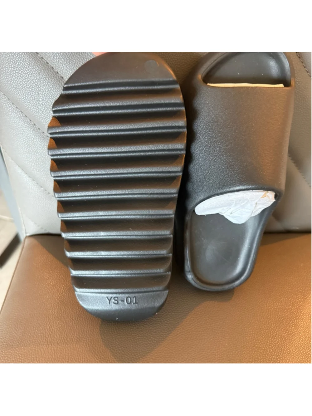 YS-01 Men's Black Foam Slides Sandals multiple different sizes available